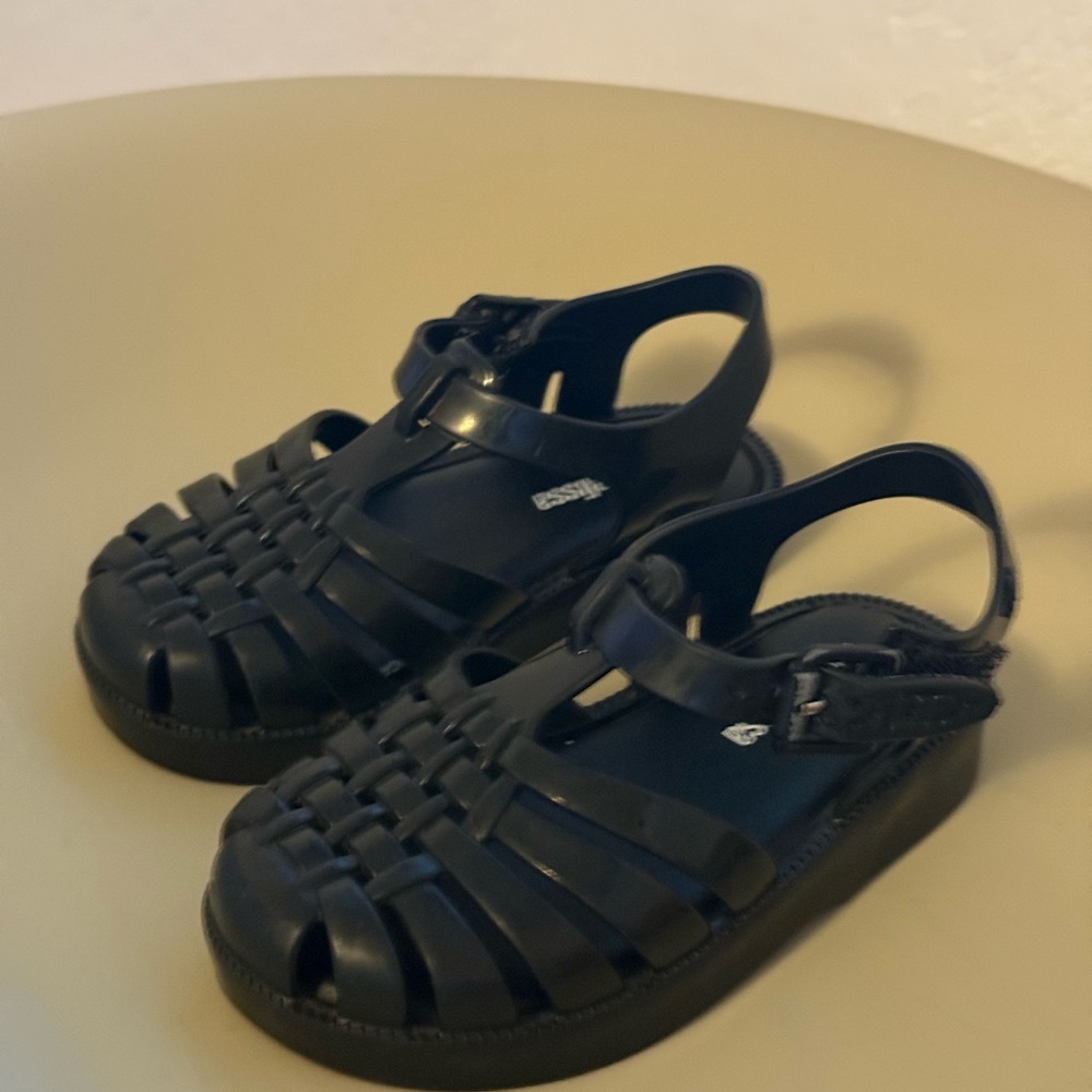 Mini Melissa Black Jelly Sandals